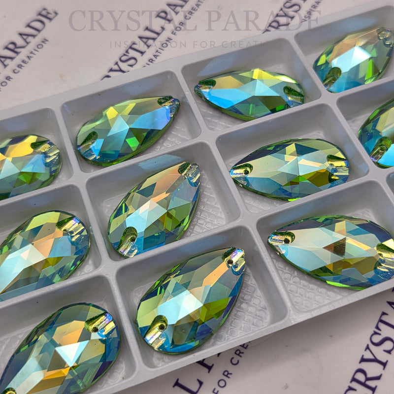 Zodiac Crystal Peardrop Sew on Stone - Peridot Shimmer
