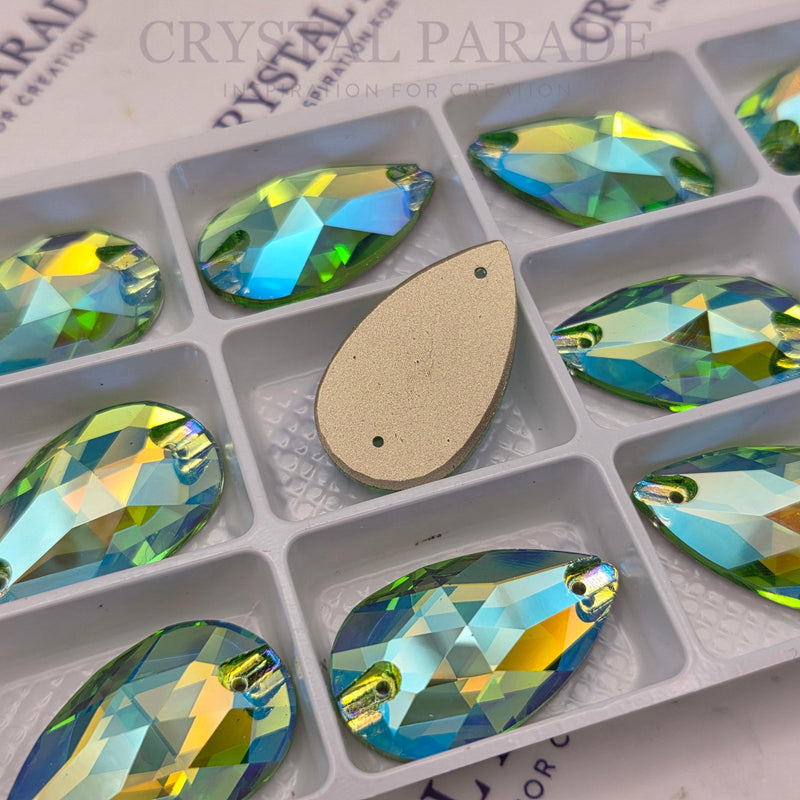 Zodiac Crystal Peardrop Sew on Stone - Peridot Shimmer