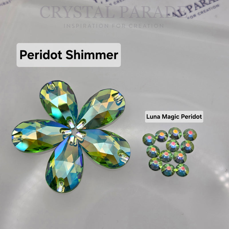 Zodiac Crystal Peardrop Sew on Stone - Peridot Shimmer