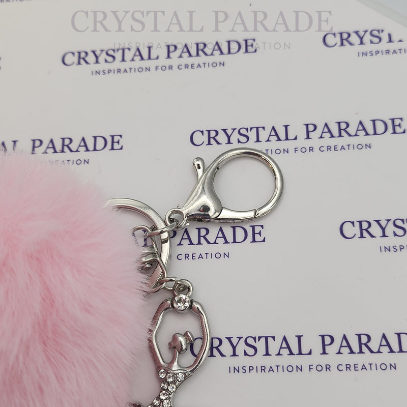 Diamante Ballerina Keyring with Pom Pom