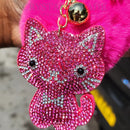 Cute Cat Keyring with Pom Pom