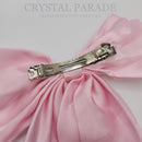 Crystal Parade Satin Hair Bow With Sparkly Cherries - Baby Pink