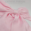 Crystal Parade Satin Hair Bow With Sparkly Cherries - Baby Pink