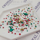 Preciosa Crystals - Pack of 200 Christmas Mix + MYSTERY Nail Art Charm