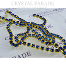 Preciosa Vintage Cupchain Raw Brass Setting - Sapphire Various Sizes