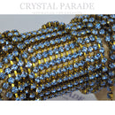 Preciosa Vintage Cupchain Raw Brass Setting - Light Sapphire SS12 (3.2mm) 1m