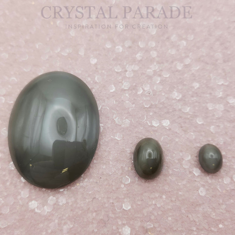 Preciosa Oval Cabochon - Grey (03808)