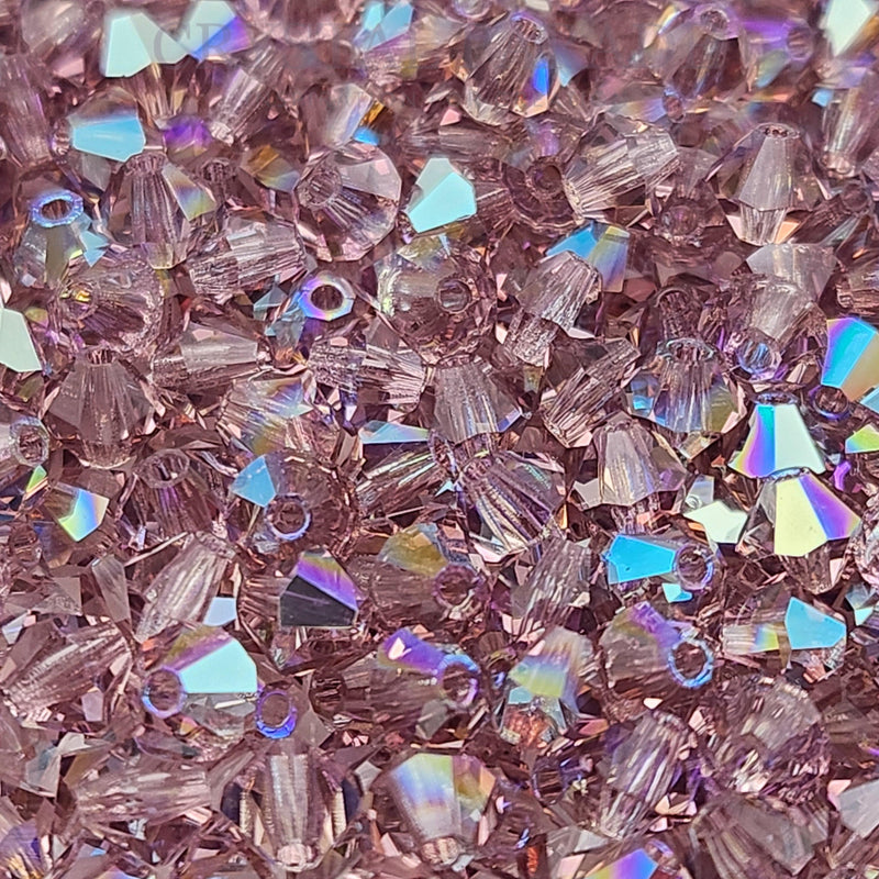 Preciosa Bicone Bead Light Amethyst Glitter