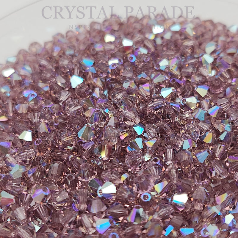 Preciosa Bicone Bead Light Amethyst Glitter