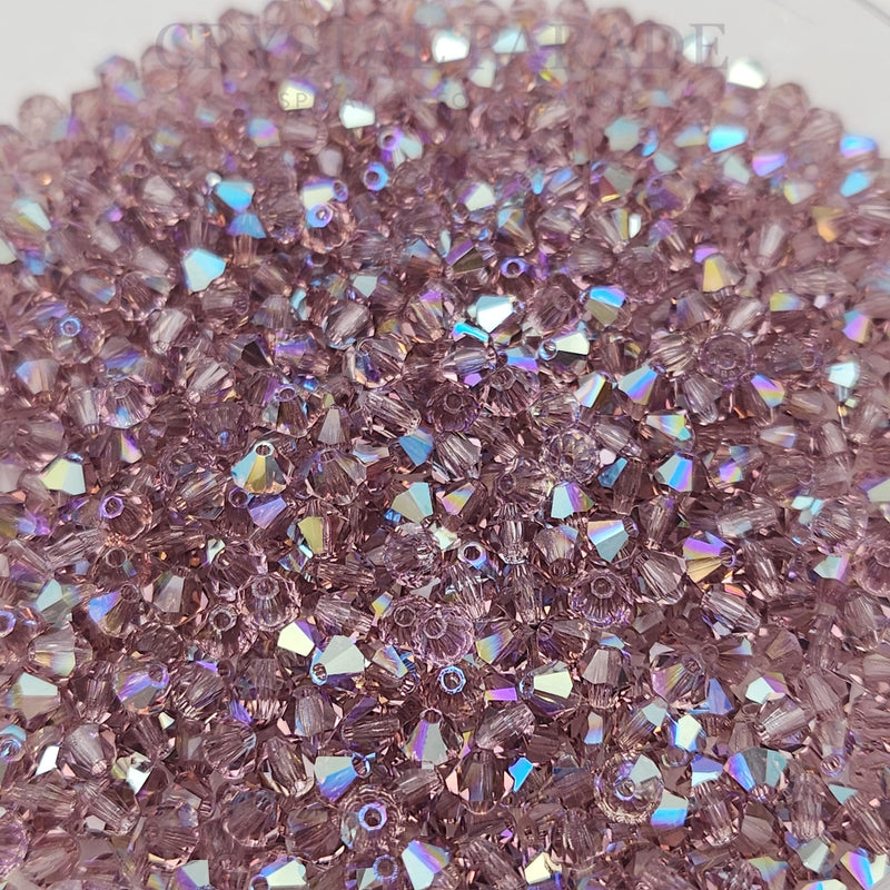 Preciosa Bicone Bead Light Amethyst Glitter