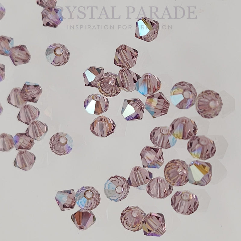 Preciosa Bicone Bead Light Amethyst Glitter