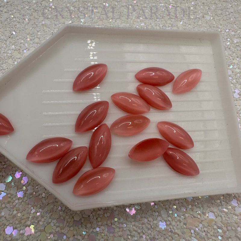 Preciosa Navette Glass Cabochons - Moonshine Rose (00375)