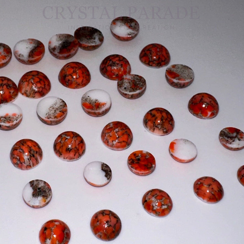 Preciosa Round Cabochon - Marble Coral (03298)