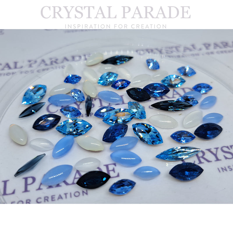 Vintage Crystals and Opals Pretty Petals Mix - Pack of 50 Blue