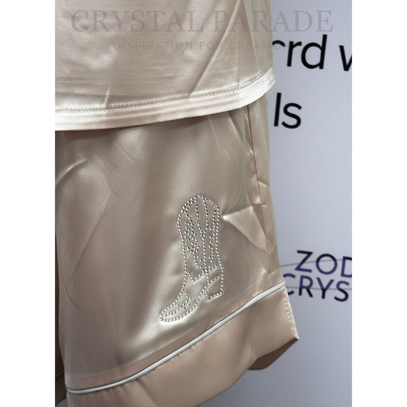 Crystal Parade Pink Shorts Pyjama Set with Cowboy Theme - Medium