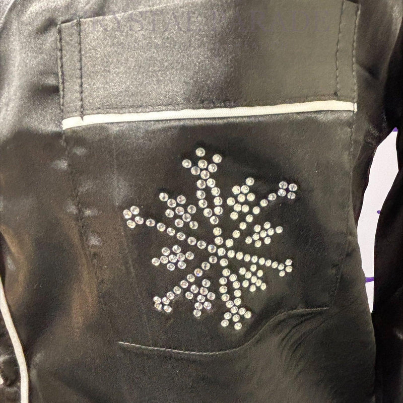 Crystal Parade Black Pyjama Set with Rhinestone Snowflake