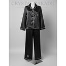 Crystal Parade Black Pyjama Set with Rhinestone Snowflake