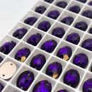 Zodiac Crystal Oval Sew on Stone - Pure Purple