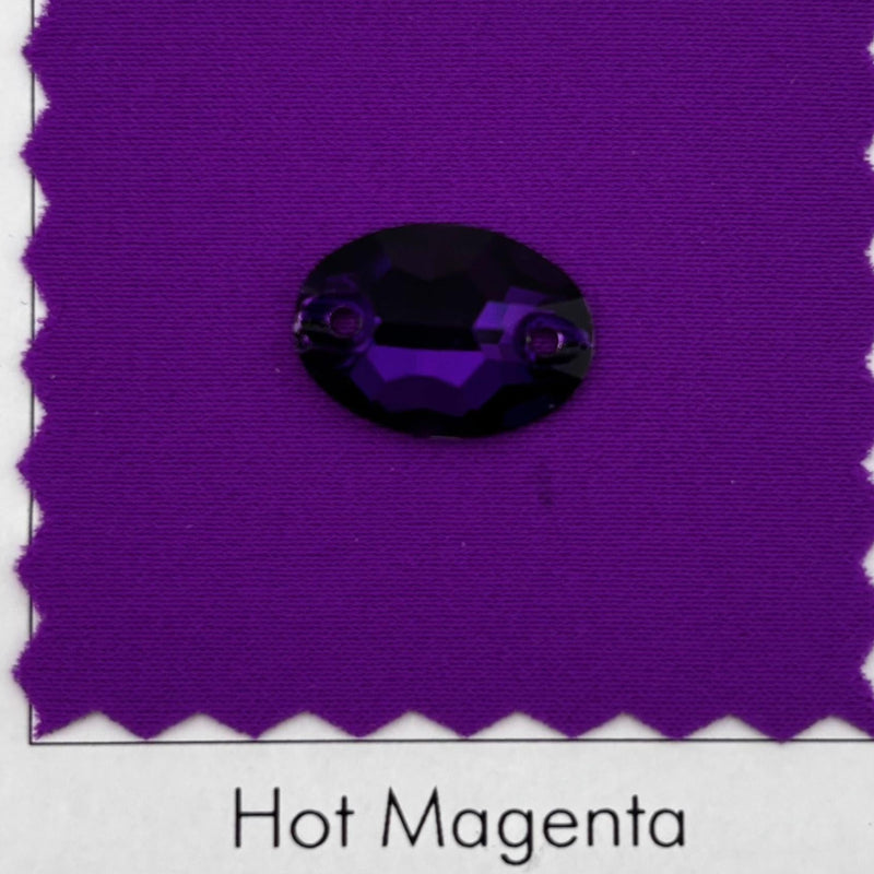 Zodiac Crystal Oval Sew on Stone - Pure Purple