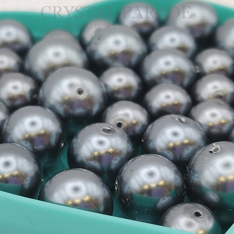 Preciosa Vintage Round Pearls - Dark Grey