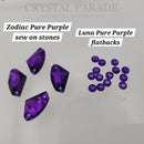 Zodiac Crystal Galactic Sew on Stone - Pure Purple