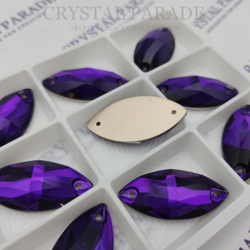 Zodiac Crystal Navettes Sew on Stone - Pure Purple