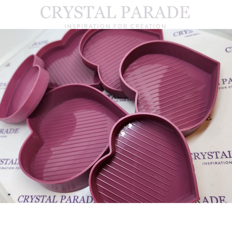 Heart Shaped Flipper Sorting Trays / Crystal Storage Containers