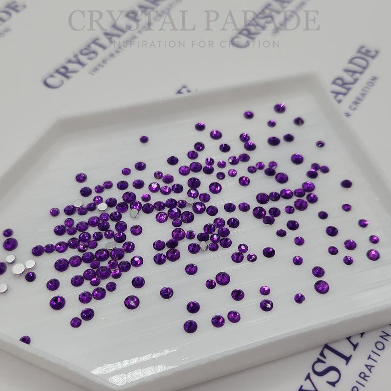 Zodiac Crystals Mixed Sizes Pack of 200 - Grape Purple