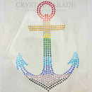 Zodiac Hotfix Crystal Iron on Transfers - Rainbow Anchor