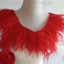 Corded Ostrich Feathers 3ply - Red 1 metre