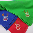 Crystal Parade Adjustable Sparkly Christmas Pet Bandana with Reindeer
