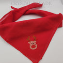 Crystal Parade Adjustable Sparkly Christmas Pet Bandana with Reindeer