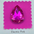 Luna Peardrop Sew on Stone in Silver Setting - Ruby Pink