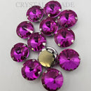 Luna Rivoli Sew on Stone in Silver Setting - Ruby Pink