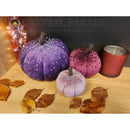 Hand Embellished Plush Pumpkins - Set of 3 - Rustic Pinks