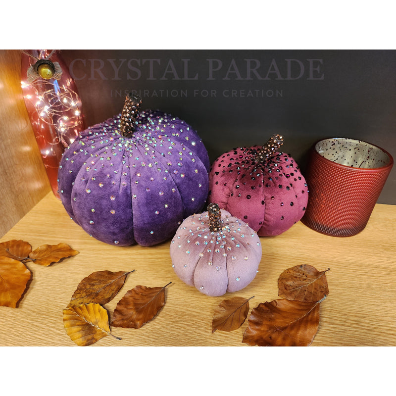 Hand Embellished Plush Pumpkins - Set of 3 - Rustic Pinks