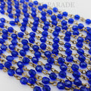 Preciosa Vintage Beaded Chain - Sapphire 1m