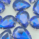 Luna Peardrop Sew on Stone in Silver Setting - Sapphire