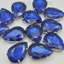 Luna Peardrop Sew on Stone in Silver Setting - Sapphire