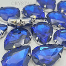 Luna Peardrop Sew on Stone in Silver Setting - Sapphire