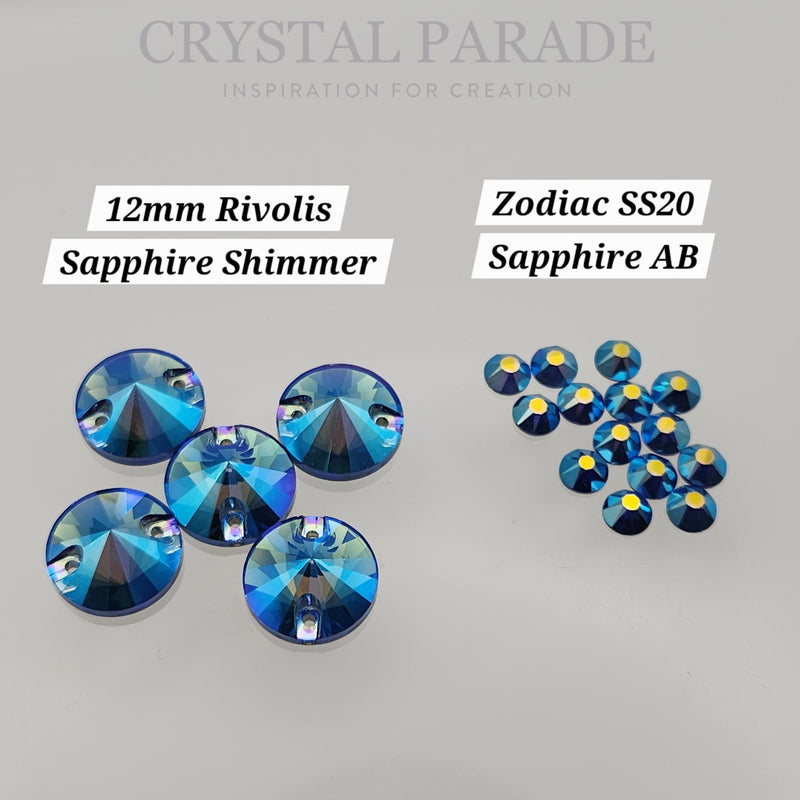 Zodiac Crystal Galactic Sew on Stone - Sapphire Shimmer