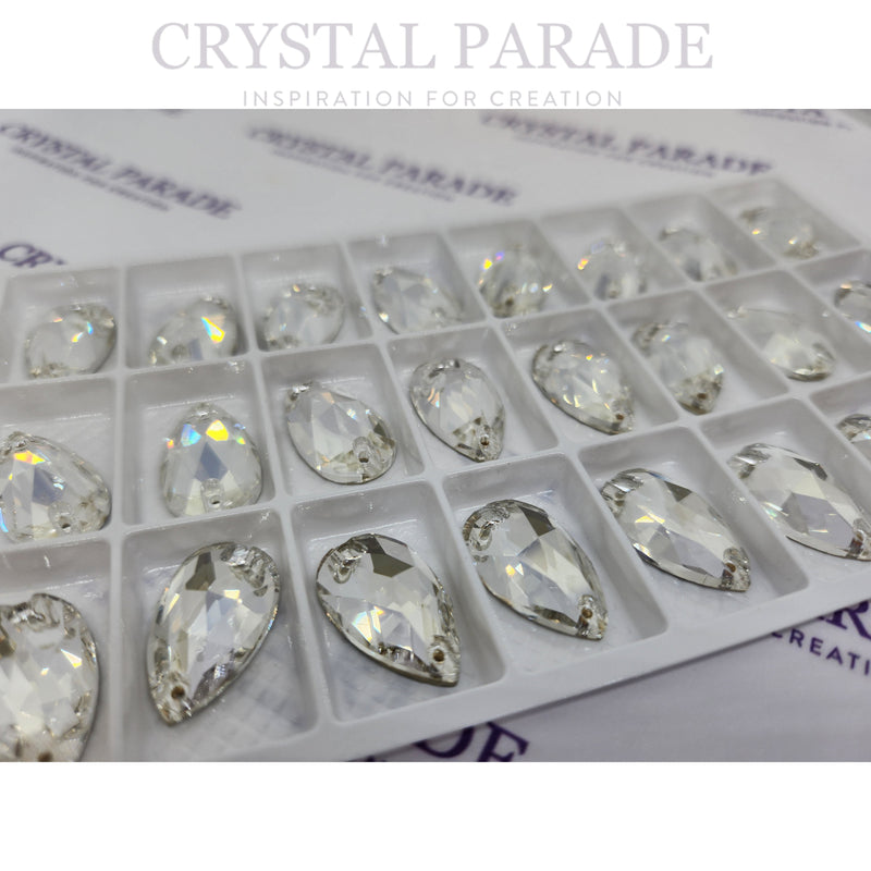 Zodiac Crystal Peardrop Sew on Stone - Silver Shade