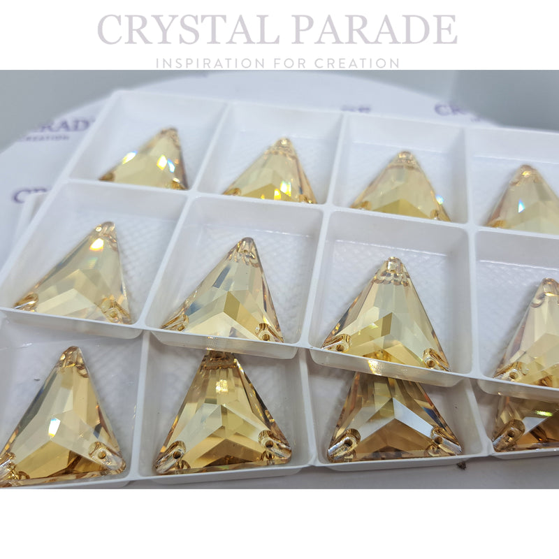 Zodiac Crystal Slim Triangle Sew on Stone Golden Shadow