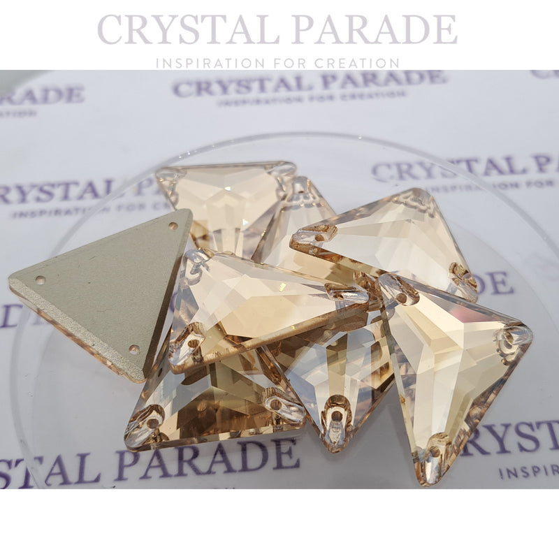 Zodiac Crystal Slim Triangle Sew on Stone Golden Shadow