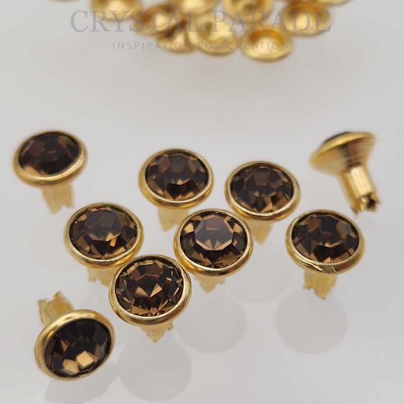 Preciosa Rivet with Maxima Crystal - Smoked Topaz