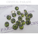 Swarovski 1028 Pointy Back Round Chaton Various Sizes - Olivine