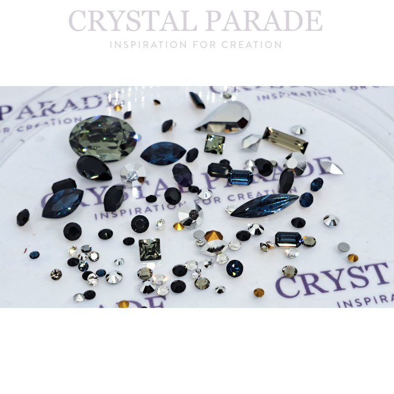 Swarovski and Preciosa 3D Crystal Mix Pack of 100 - Midnight Sky