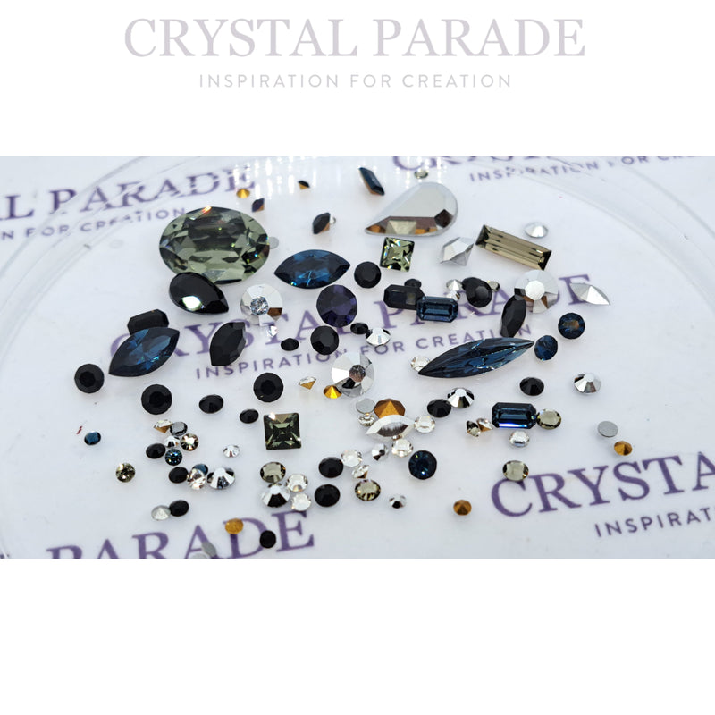 Swarovski and Preciosa 3D Crystal Mix Pack of 100 - Midnight Sky