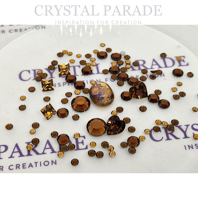 Swarovski & Zodiac crystal mix - Chocca Mocca x100