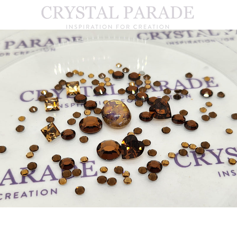 Swarovski & Zodiac crystal mix - Chocca Mocca x100